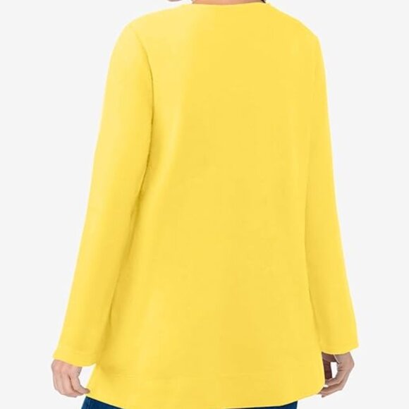 NWT Woman Within Plus Size Primrose Yellow Waffle Thermal Sweatshirt Size 4XL Pl - Picture 5 of 8